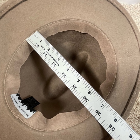 Manhattan Hat Company Wool Fedora Hat BOHO CITY CHIC Taupe Detail adjustable - Picture 9 of 15